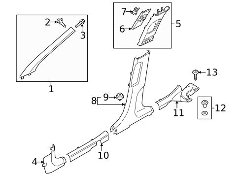 Interior Trim - Pillars for 2024 Hyundai Elantra N #0
