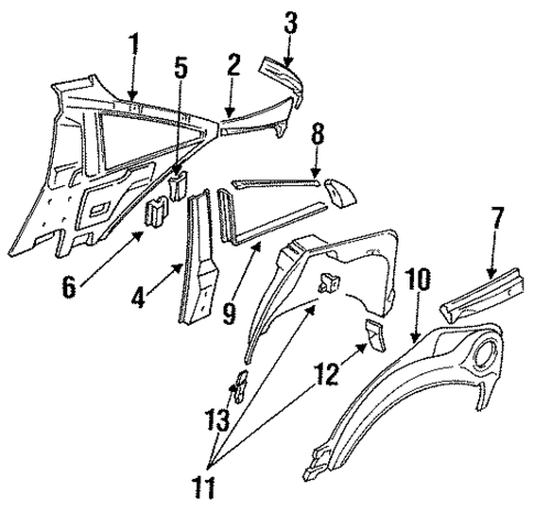 Inner Structure & Rails for 1992 Nissan NX #0