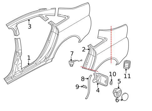 Fuel Door for 2000 Audi A6 Quattro #0