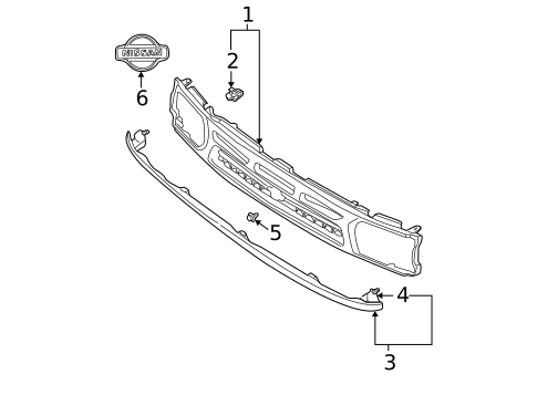 Grille & Components for 1997 Nissan Pathfinder #0