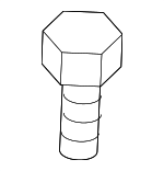 545533R000 - Suspension: Lower Ball Joint Bolt for Hyundai: Azera, Elantra, Elantra GT, Santa Fe, Santa Fe Sport, Santa Fe XL, Sonata, Tucson, Veloster, Veloster N Image