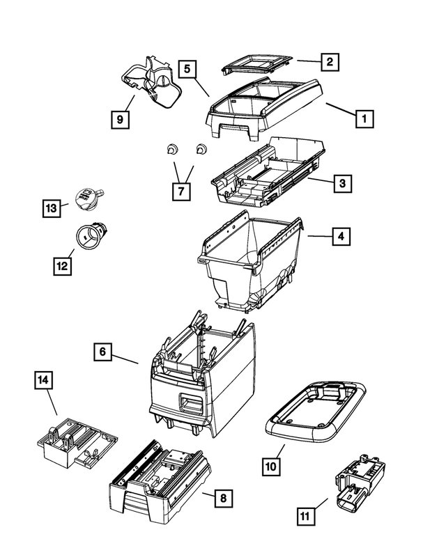 1SP20ES3AA - : Center Console Storage Lid for Mopar Image