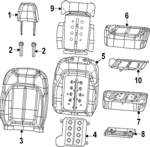 6TE581D4AH - Body: Headrest for Jeep: Grand Wagoneer, Grand Wagoneer L, Wagoneer, Wagoneer L Image