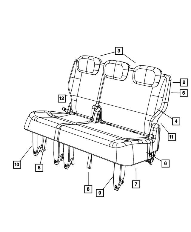 5139390AA - Interior Trim: Seat Back Panel, Right for Chrysler: Town &amp; Country | Dodge: Caravan, Grand Caravan Image