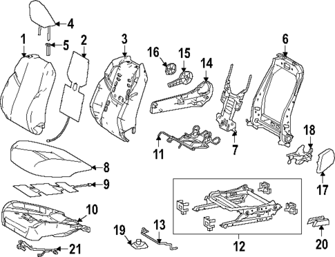 Passenger Seat Components for 2025 Toyota Prius #0