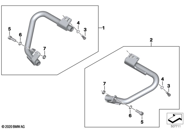 77147700463 - Engine: Set, Engine Crash Bars, Left -  for BMW-Motorrad Image