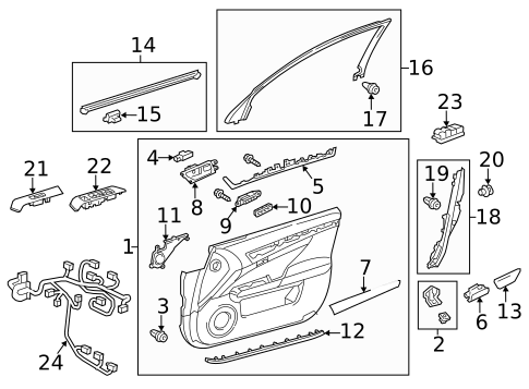 Interior Trim - Front Door for 2019 Lexus GS F #0