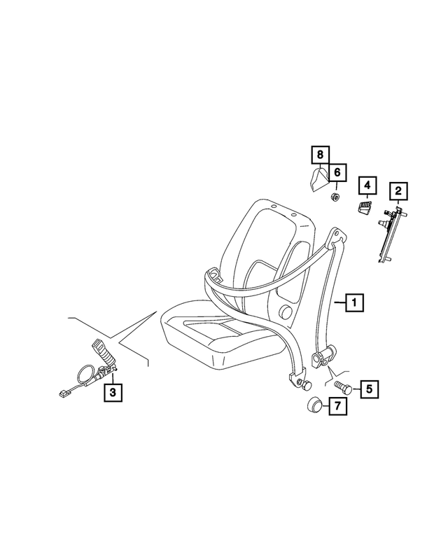 « 68134671AC – Restraints : Boucle Mobile De Ceinture De Sécurité Dispositif De Reglage pour Mopar Image »