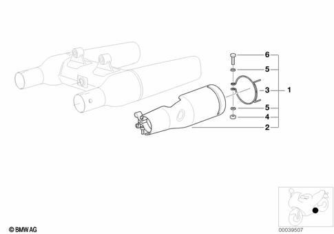 Exhaust System Parts with Mounts for 2004 BMW-Motorrad R 1200 C #1