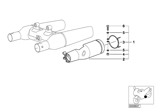 7147575163 - Exhaust System: Self-Locking Hex Nut - M6 ZNNIV si for BMW-Motorrad Image