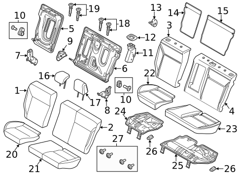 Rear Seat Components for 2014 Ford Focus #3