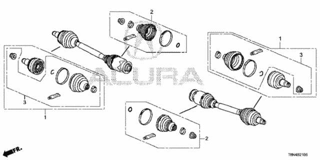 Front Driveshaft Set Short Parts for 2018 Acura NSX #0