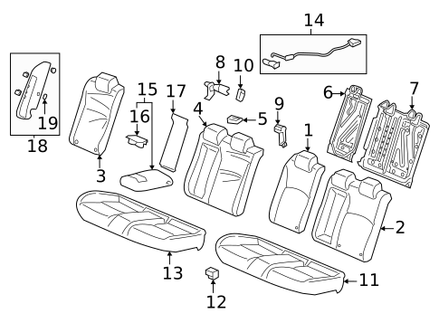 Rear Seat Components for 2022 Honda Civic #0