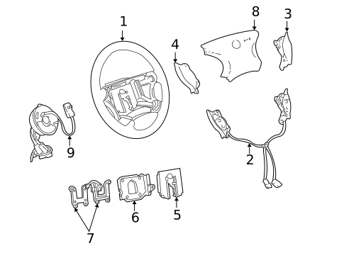 Steering Wheel & Trim for 2007 Saab 9-5 #0