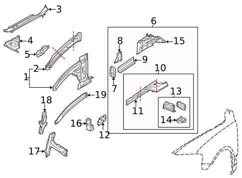 Structural Components & Rails for 2013 Audi Q7 #0
