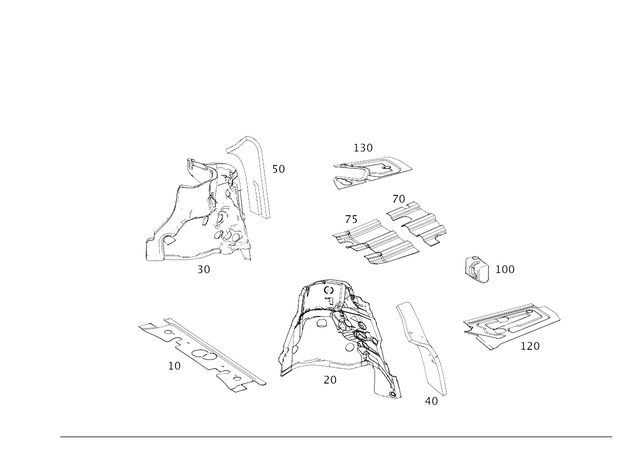 2226820841 - Panelling: Dampening, Load Cmprt for Mercedes-Benz: Maybach S550, Maybach S560, Maybach S600, Maybach S650, S450, S550, S550e, S560, S600, S63 AMG, S65 AMG Image image