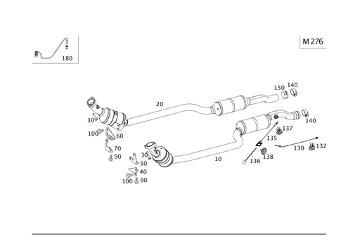 Exhaust System on 6-Cylinder Gasoline Vehicles for 2014 Mercedes-Benz E400 #0