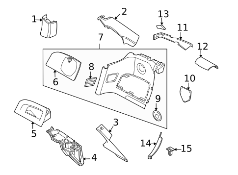 Interior Trim - Quarter Panels for 2006 BMW Z4 #0