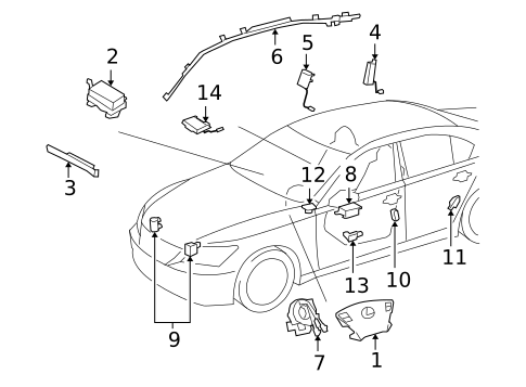 Air Bag Components for 2008 Lexus LS600h #0