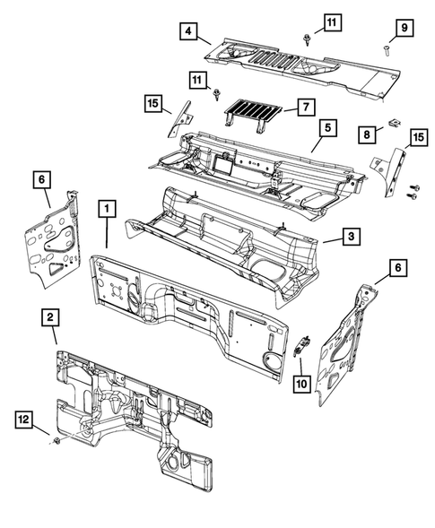 Cowl and Dash Panel for 2017 Jeep Wrangler #0