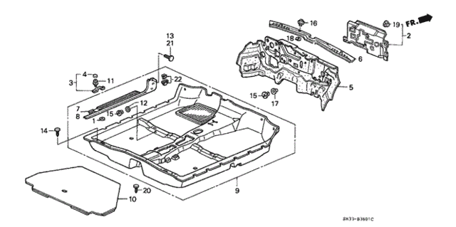 Floor Mat - Insulator for 1991 Honda Civic #0