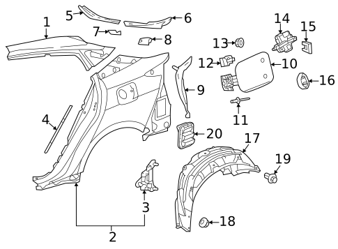 Fuel Door for 2020 Toyota Prius AWD-e #1