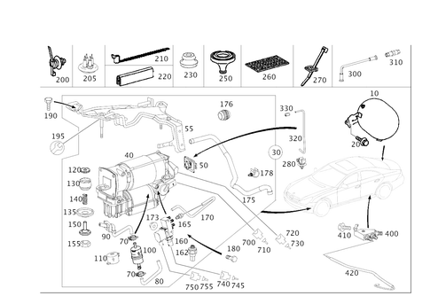 Compressor and Range of Lines for 2007 Mercedes-Benz CLS550 #0