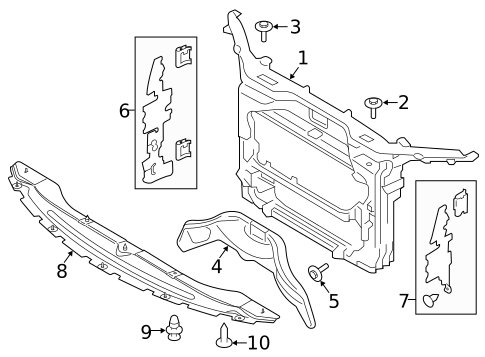 Radiator Support for 2014 Lincoln MKX #0