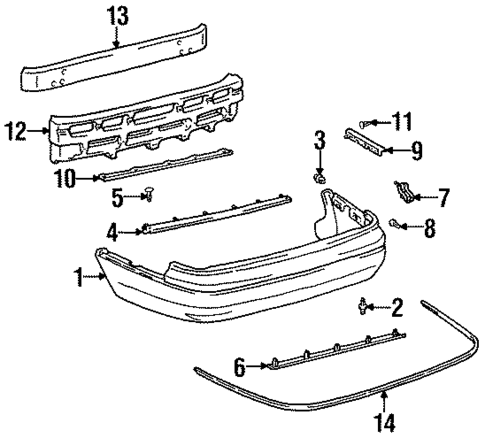 Bumper & Components - Rear for 1998 Lexus LS400 #0