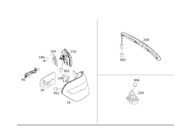 212906070364 - Electrical System: Rear Lamp Combination for Mercedes-Benz: E250, E350, E400, E550, E63 AMG Image image
