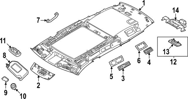 739106SX6A - Body: Headliner for INFINITI: QX60 Image