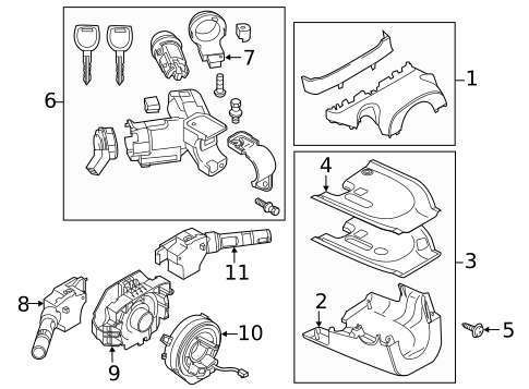 Shroud, Switches & Levers for 2011 Mazda 2 #0