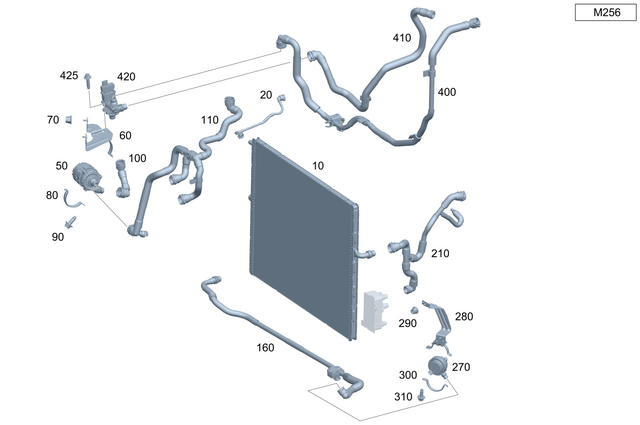 5000801 - Radiator: Coolant Pump for Mercedes-Benz: 300C, 300CD, C300, CLE300, CLE450, CLE53 AMG, E350, G500, G550, GLC300, GLC350e, GLE350, GLE450, GLE450e, GLE53 AMG, GLE580, GLS450, GLS580, Maybach GLS600 Image image