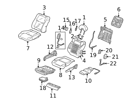Front Seat Components for 2003 Acura CL #0