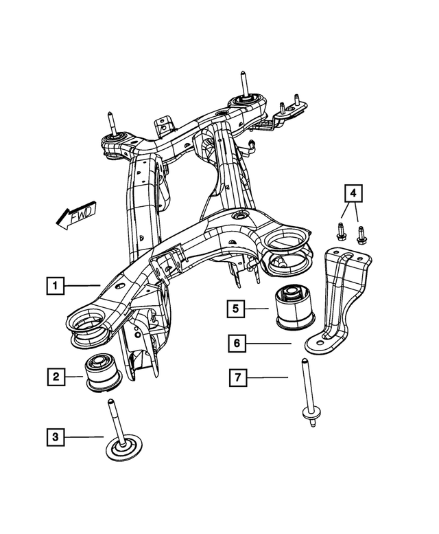 5168169AA - Rear Suspension: Cross-Member Isolator for Mopar Image