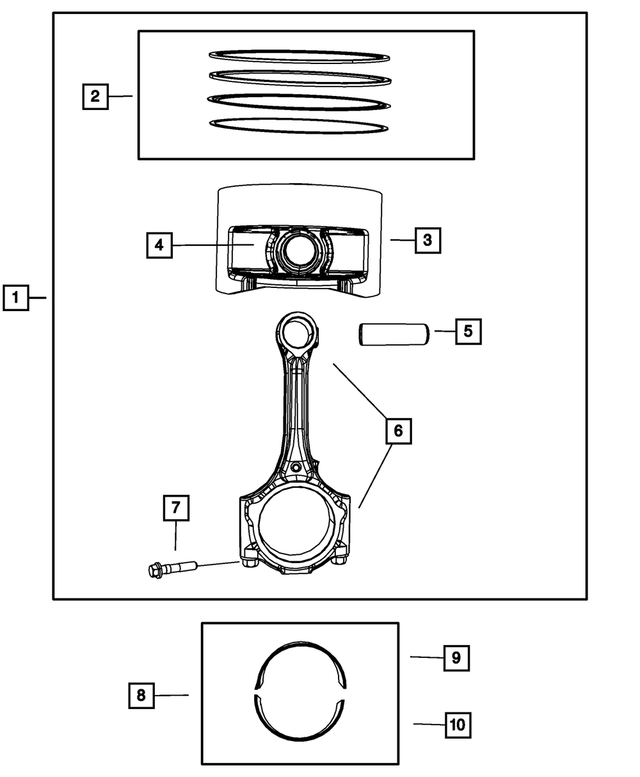 4663664 - 4.0L Gas; Engine: Piston Pin Ring for Chrysler: 300, Concorde, Pacifica, PT Cruiser, Sebring, Town &amp; Country | Dodge: Avenger, Charger, Grand Caravan, Intrepid, Journey, Magnum, Neon, Nitro, Stratus Image