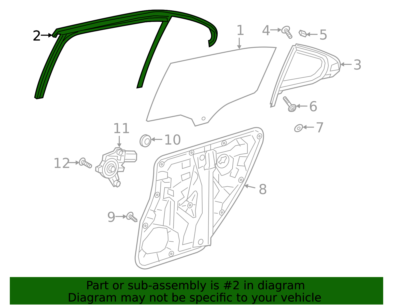 Used OEM Door Window Guide Rail For Air-Cooled VW Type 1 – 1958-1964, Original Factory Part