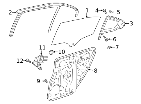 Glass - Rear Door for 2021 Mercedes-Benz A35 AMG #0