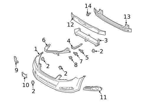 Bumper & Components - Front for 2011 Subaru Legacy #0