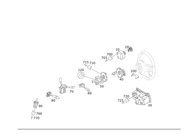 1644400301 - Electrical Equipment and Instruments: Steering Column Switch for Mercedes-Benz Image image