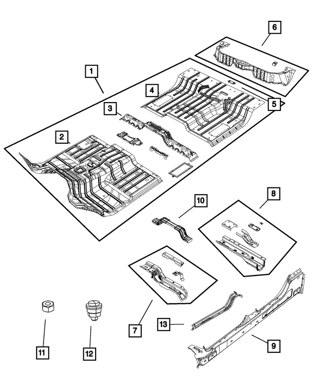 « 55112473AD – Body Sheet Metal Except Doors : Plancher Plancher pour Mopar Image »