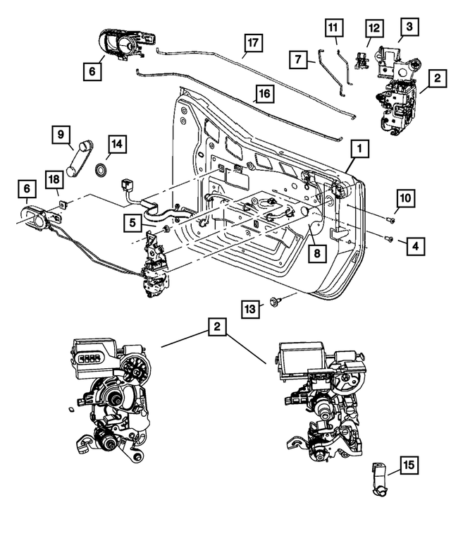 68018090AA - Doors, Door Mirrors and Related Parts: Latch Presenter, Right for Mopar Image image