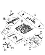 4389934AE - Body Sheet Metal Except Doors: Floor Pan Reinforcement, Right for Mopar Image