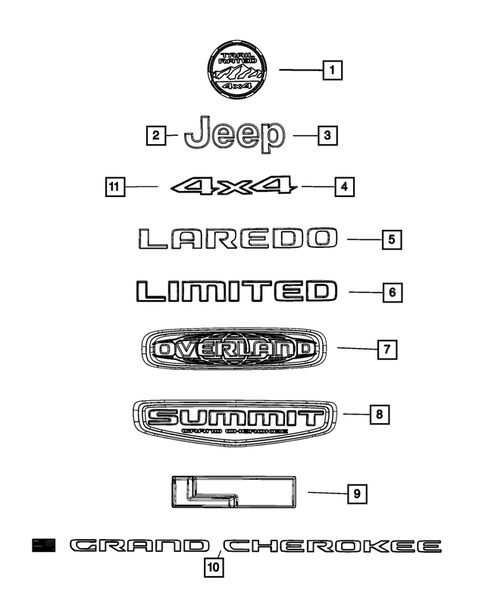 Nameplates for 2021 Jeep Grand Cherokee L #0