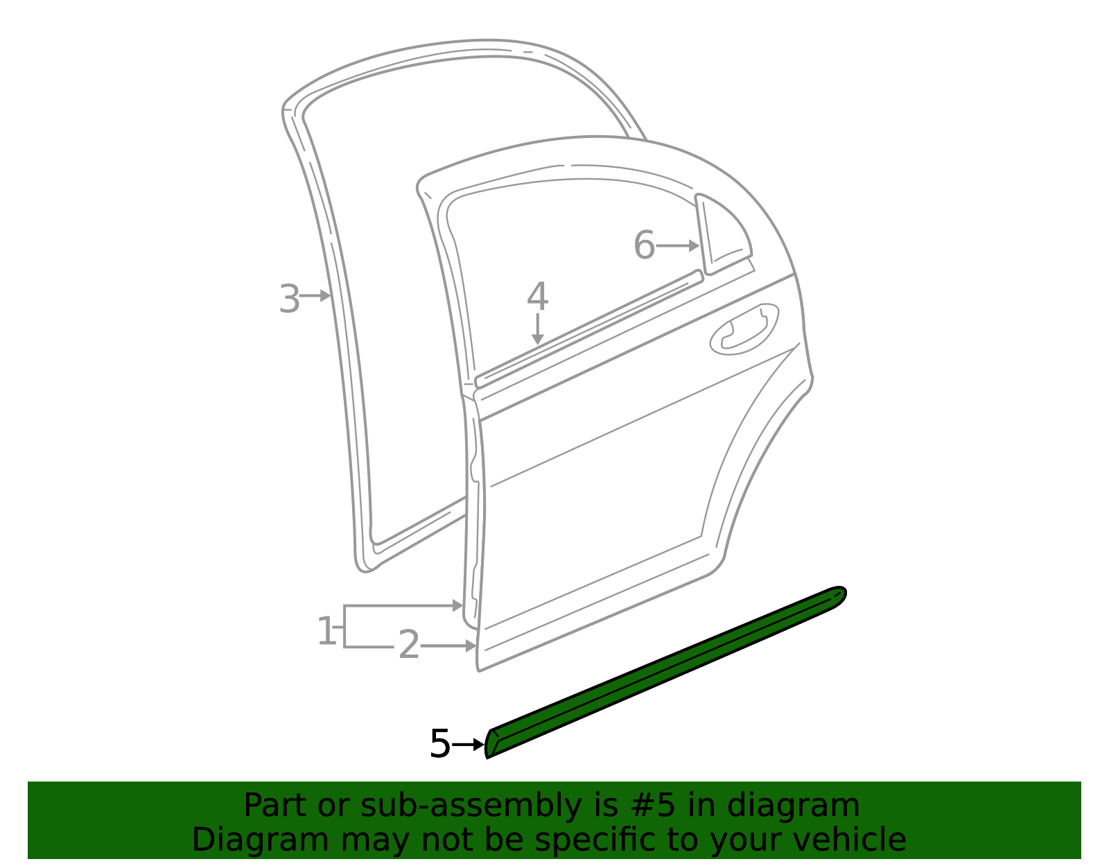 2001-2006 Mopar Body Side Molding 0SX15TZZAB | Mopar Parts Canada