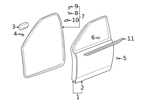 Door & Components for 2002 Toyota Echo #1