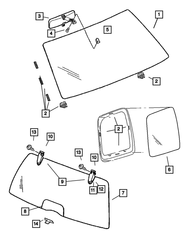 5093459AD - Body Sheet Metal Except Doors: Windshield for Mopar Image