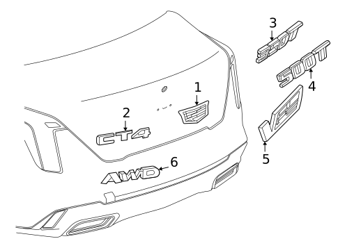 Exterior Trim - Trunk for 2021 Cadillac CT4 #0