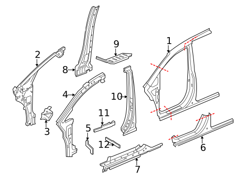 Center Pillar for 2012 Honda Odyssey #0