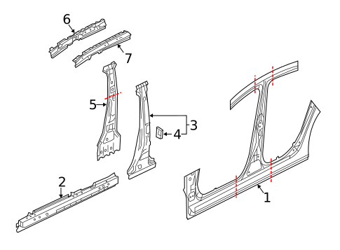 Center Pillar & Rocker for 2018 Mazda 6 #0